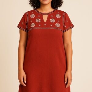 Boho Embroidered Tunic Dress – Abercrombie– Size Large